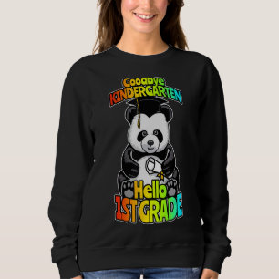 Sudadera Adiós Kindergarten Hola Panda feliz de primer grad