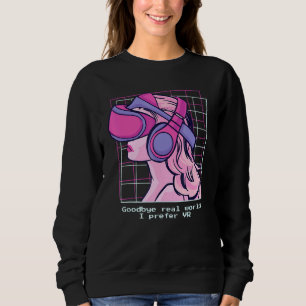 Sudadera Adiós Mundo Real - Prefiero Vr - Vaporwave Virtu