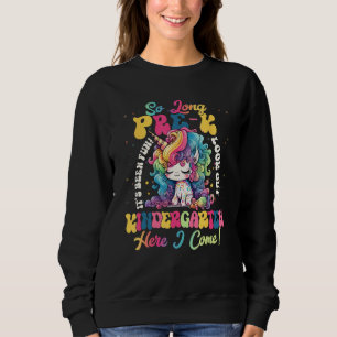 Sudadera Adiós Pre K jardín de infantes aquí voy Unicornio