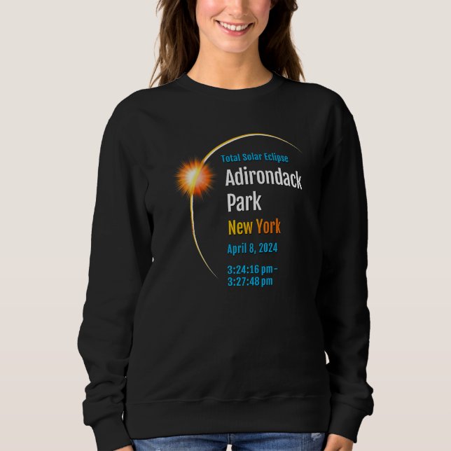Sudadera Adirondack Park New York NY Total Solar Eclipse 20 (Anverso)