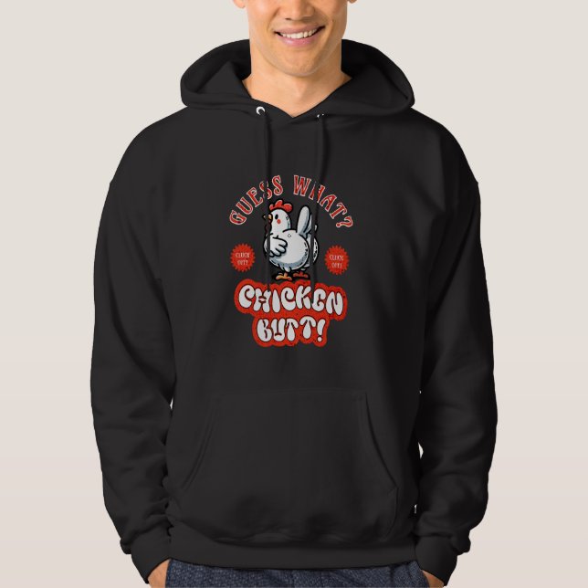 Sudadera Adivina qué bobalicón de pollo pero gracioso fuera (Anverso)