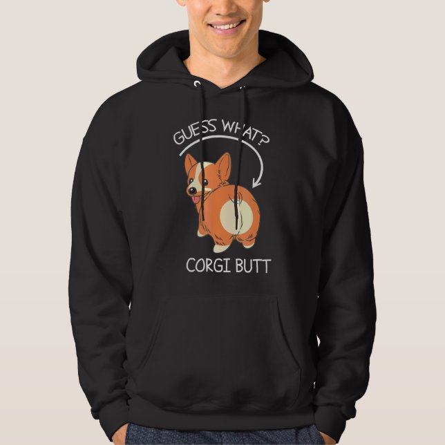 Sudadera Adivinar qué es Corgi Butt (Anverso)