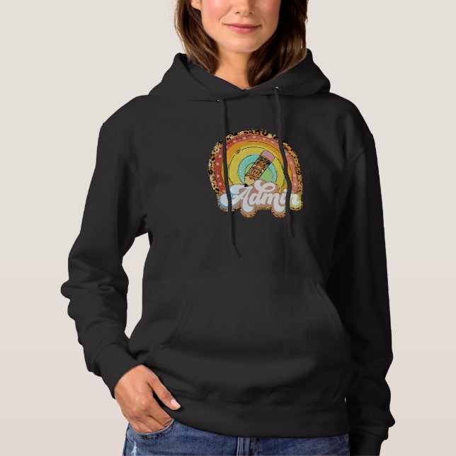 Sudadera Admin Leopardo Lápiz Arcoíris De vuelta a la escue (Anverso)