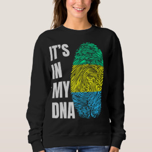 Sudadera ADN de huella digital Biometría Bandera de Gabón