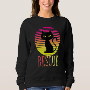 Sudadera Adopción de Gato Rescate Retro Retro de Amanecer 2