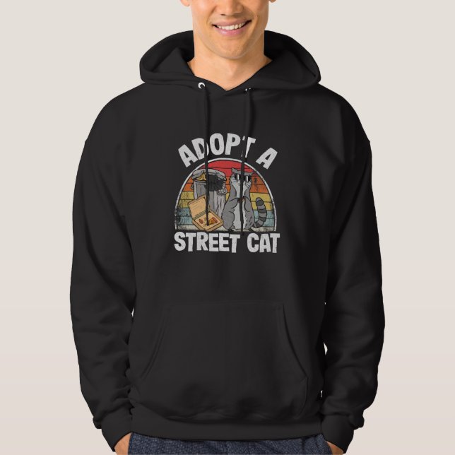 Sudadera Adopt A Street Cat Trash Garbage Panda Raccoon  2 (Anverso)