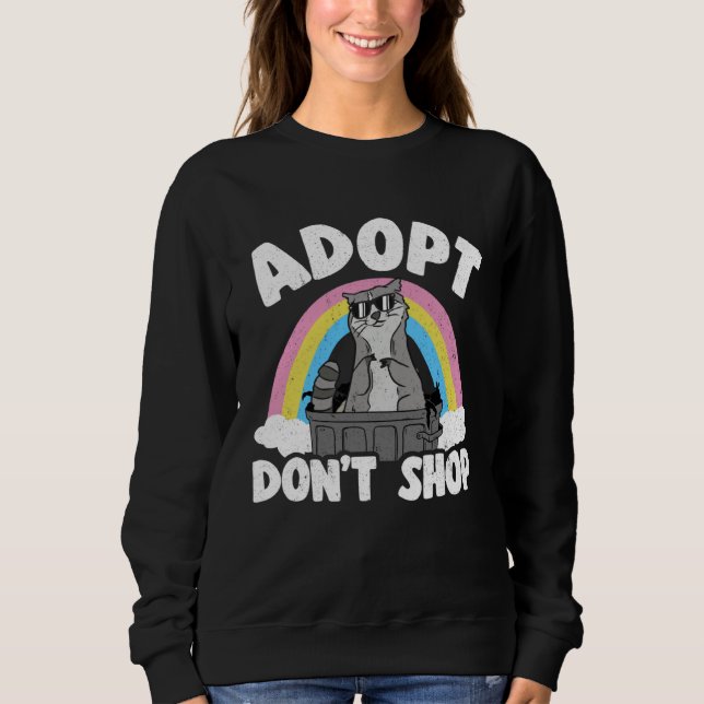 Sudadera Adopt Don't Shop Rainbow Raccoon (Anverso)