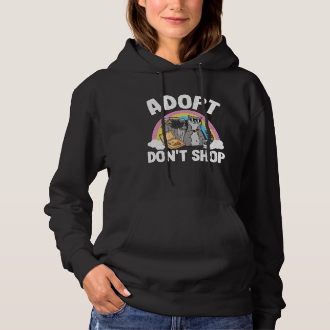 Sudadera Adopt Don't Shop Trash Garbage Panda Rainbow Racco (Anverso)