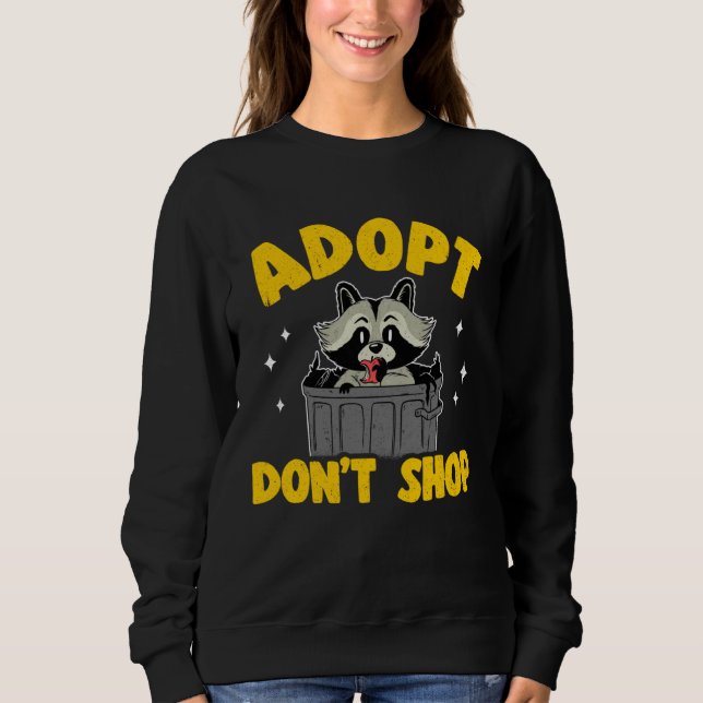 Sudadera Adopta No Compres Mapache 3 (Anverso)