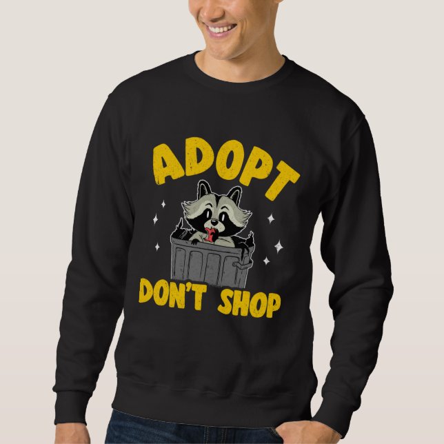 Sudadera Adopta No Compres Mapache 3 (Anverso)
