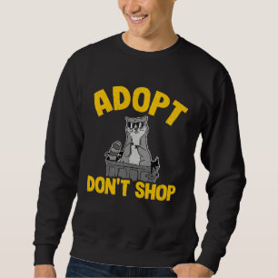 Sudadera Adopta No Compres Mapache Divertido 1