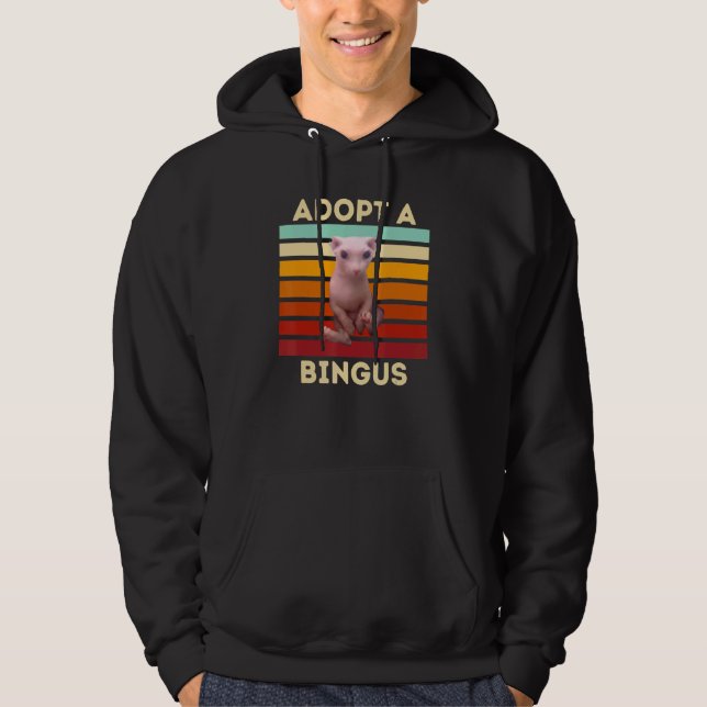 Sudadera Adopta un gato Bingus Sphynx sin pelo (Anverso)