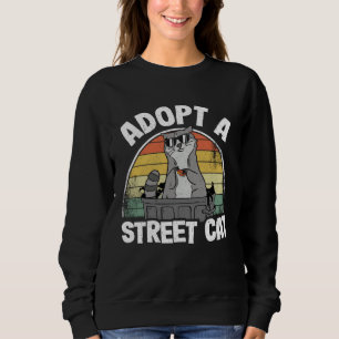 Sudadera Adopta un gato callejero mapache de basura 6