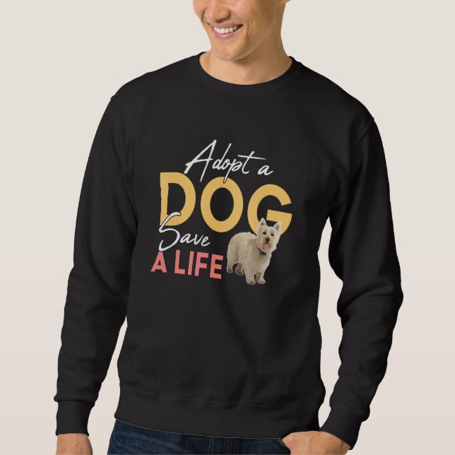 Sudadera Adoptar A Un Perro Salvar La Vida De La Montaña Bl (Anverso)