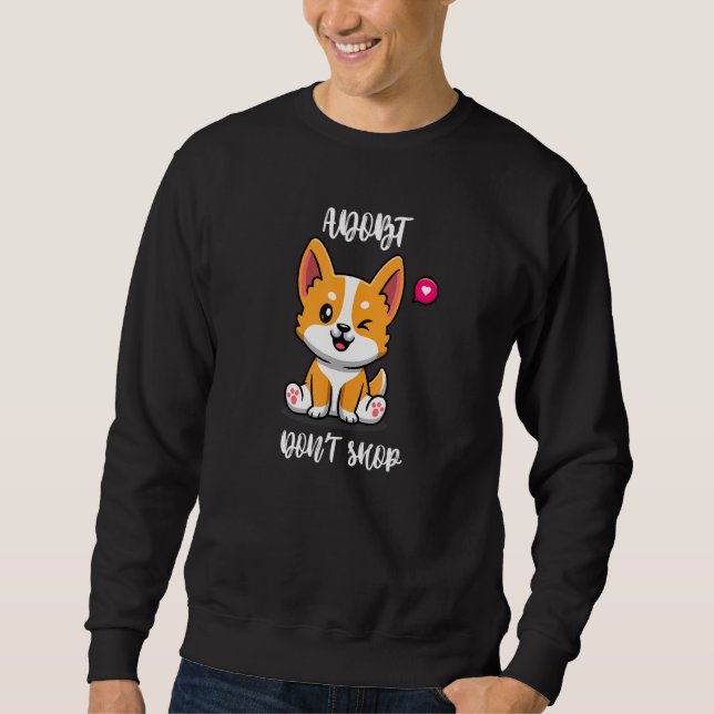 Sudadera Adoptar no comprar Adopción y Anim de Perros Corgi (Anverso)