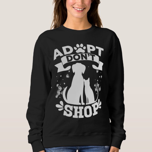 Sudadera Adoptar No Comprar Camisas Rescate Animales Gato P (Anverso)