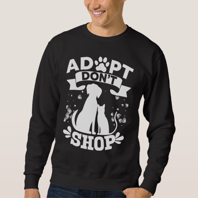Sudadera Adoptar No Comprar Camisas Rescate Animales Gato P (Anverso)