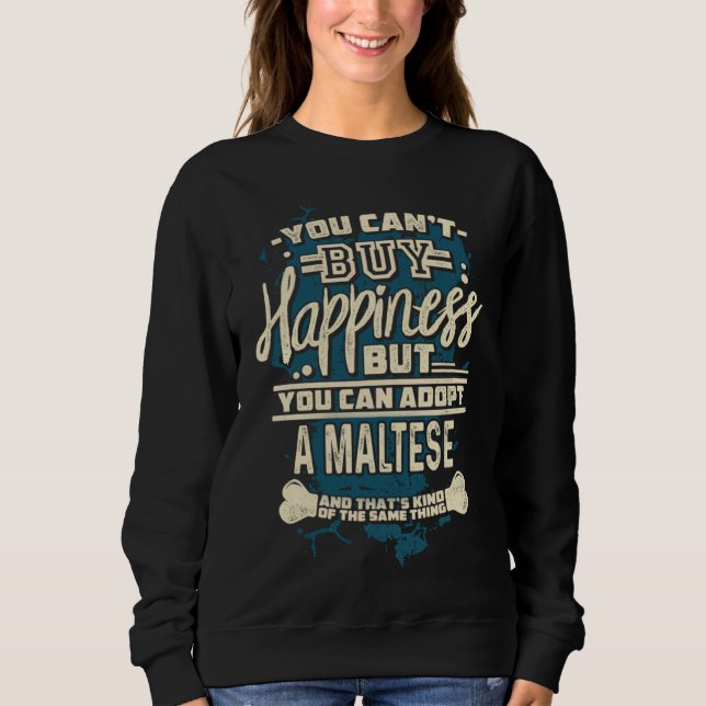 Sudadera Adoptar un perro rescatado Maltés (Anverso)