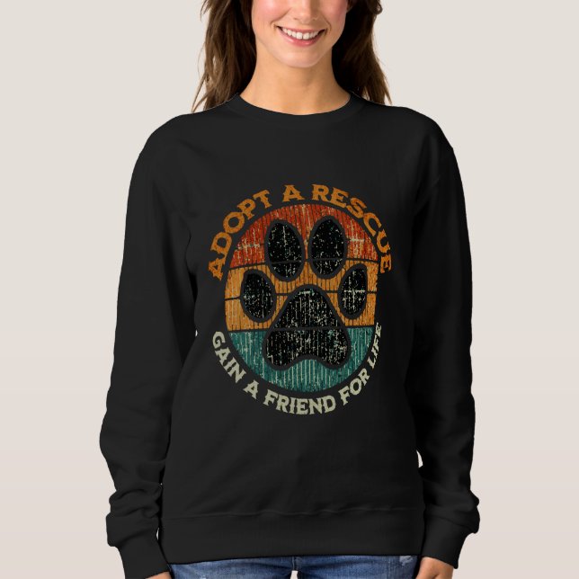 Sudadera Adoptar Un Rescate Ganar Un Amigo Para La Adopción (Anverso)