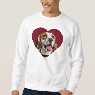 Sudadera Adorable Beagle in Heart Shape Design