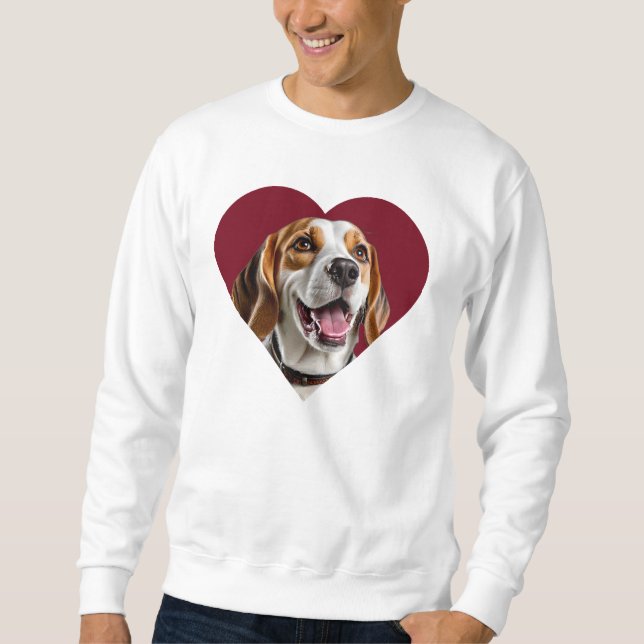 Sudadera Adorable Beagle in Heart Shape Design (Anverso)