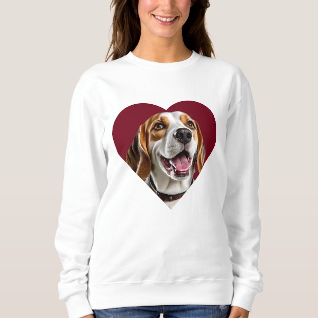 Sudadera Adorable Beagle in Heart Shape Design (Anverso)