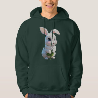 Sudadera Adorable Bunny Hoodie Cute White Rabbit Design