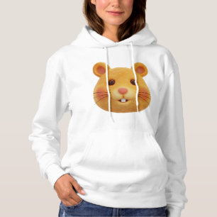 Sudadera Adorable cara de hámster pelirrojo esponjoso en 3D