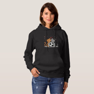 Sudadera Adorable Cats with Soccer Ball on Valentines Day
