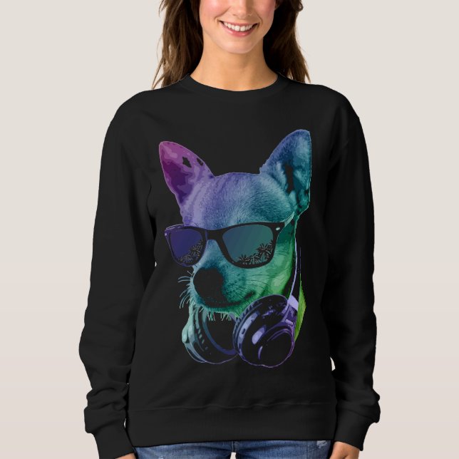 Sudadera Adorable Chihuahua Neon (Anverso)