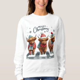SUDADERA ADORABLE CHRISTMAS HOLIDAY HIGHLAND COWS