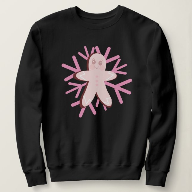 Sudadera Adorable Copo de Nieve de Pan de Jengibre Navidad  (Anverso del diseño)