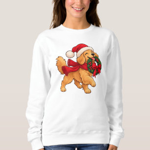 Sudadera Adorable Golden Retriever Navidad Perro con Sombre