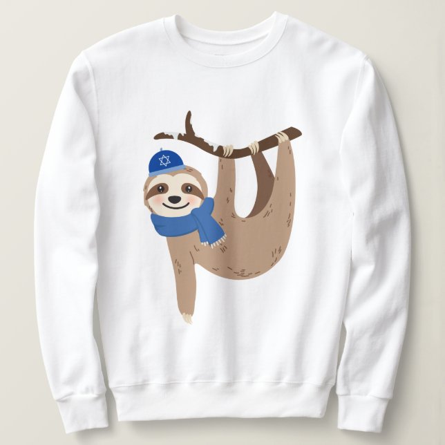 Sudadera Adorable Hanukkah Sloth (Anverso del diseño)