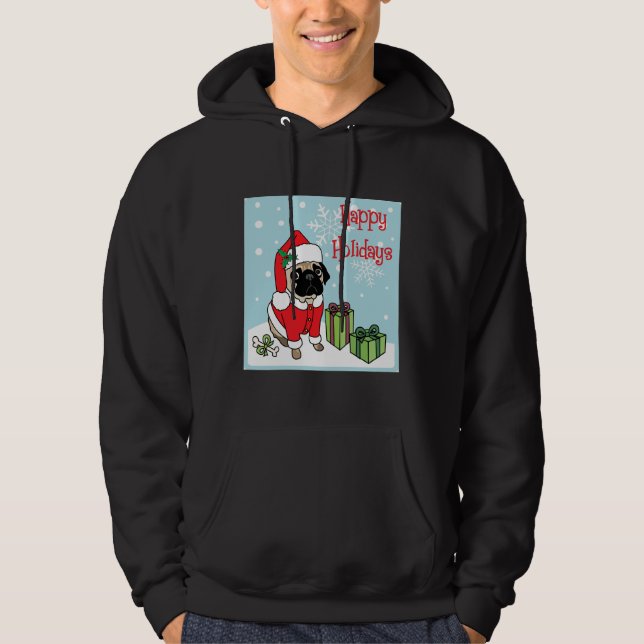 Sudadera Adorable Happy Holidays Navidades Pug Classic T-Sh (Anverso)