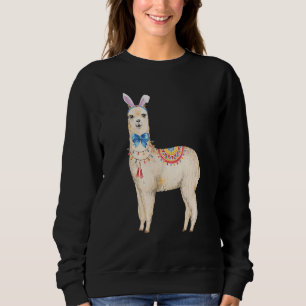 Sudadera Adorable Llama de Pascua Conejo Orejas Llama Bow T