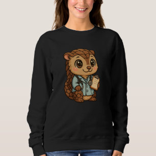 Sudadera Adorable Pangolín Kawaii Médico con Estetoscopio A