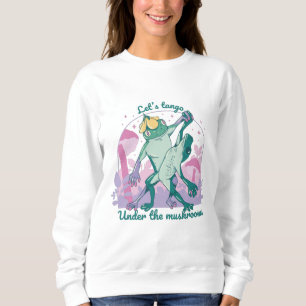 Sudadera Adorable Pareja de Ranas con Hongos Baila