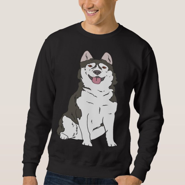 Sudadera Adorable perro Husky siberiano gráficos de Husky (Anverso)