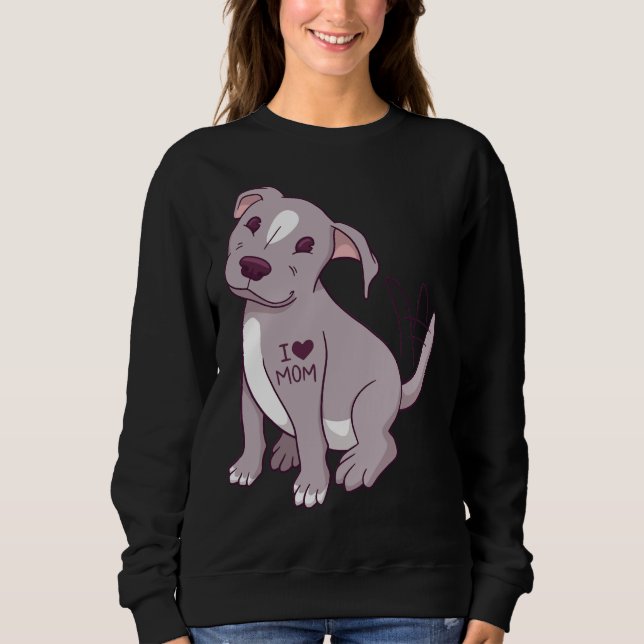 Sudadera Adorable Pitbull Lover Cute Pitbull Perro Pitbull  (Anverso)