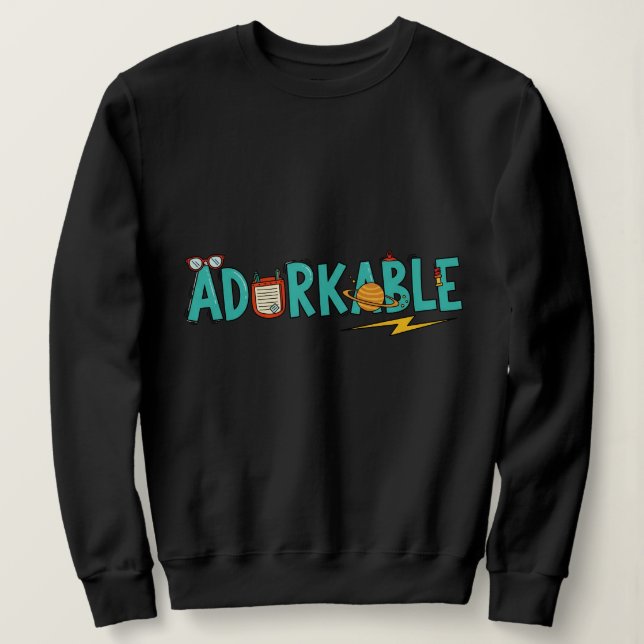 Sudadera Adorkable: Nerdy Cute y Quirky Sweatshirt -Camiset (Anverso del diseño)