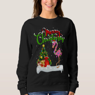 Sudadera Adorno de Navidad de Flamenco Santa Pájaro Flamenc