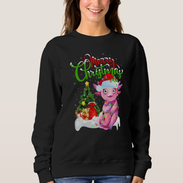 Sudadera Adornos de Navidad de Axolotl Santa Axolotl Navida (Anverso)