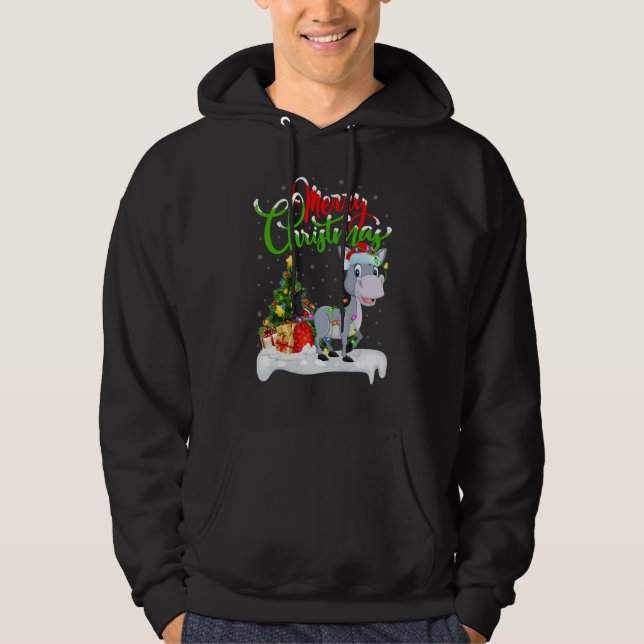 Sudadera Adornos de Navidad Mulo Santa Mulo Navidad (Anverso)