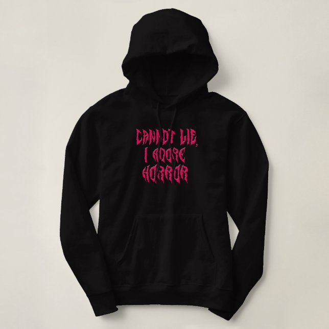 Sudadera Adoro el Terror (Texto Rosa) (Diseño del anverso)