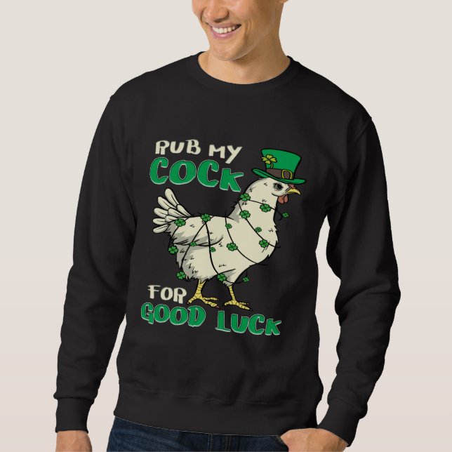 Sudadera Adult Humor St Patrick s Day Chicken Pun (Anverso)