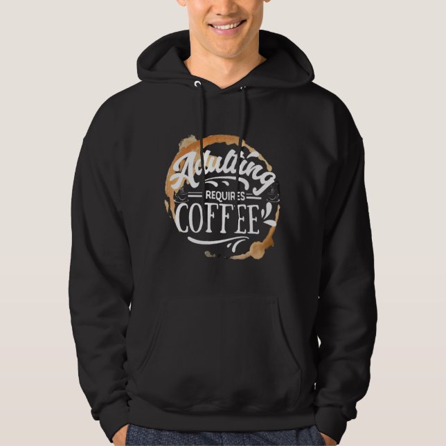 SUDADERA ADULTO REQUIERE CAFÉ - AMANTE DEL CAFÉ (Anverso)