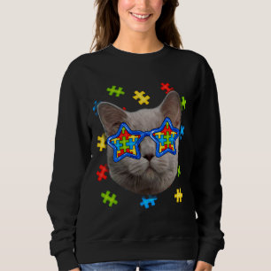 Sudadera Adultos de gafas de sol puzzle de autismo para gat