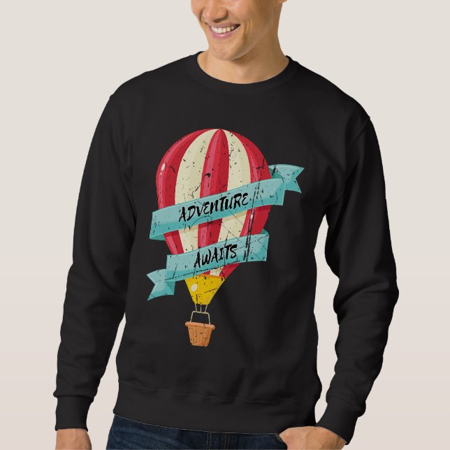 Sudadera Adventure Awaits Hot Air Balloon Design Ballooning (Anverso)