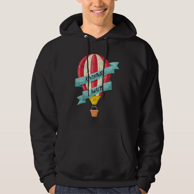 Sudadera Adventure Awaits Hot Air Balloon Fun Ballooning Me (Anverso)